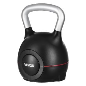 Kettlebell, Adjustable Kettlebell with 7 Weight Levels (5, 11.5, 18, 24.5, 31, 37.5, 44 lbs), Die-Cast Aluminum and ABS Material