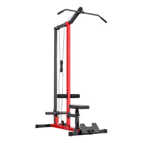 LAT Pull Down Machine, 2-in-1 Row Cable Machine, Cable Machines Home Gym with 3-Level Adjustable Seat, 4-Level Adjustable Foam Roller