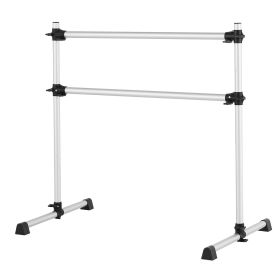 Ballet Barre, 4 Ft Aluminum Double Barre Bar for Home, Freestanding Portable Ballet Stretching Dance Bars