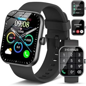 Smart Watch(Answer/Make Call), 1.96" Smartwatch for Men Women, 2025 New Fitness Watch with 110+ Sport Modes, Pedometer, Heart Rate/Sleep Monitor