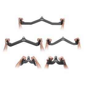 LAT Pulldown Attachments, Cable Machine Rowing T-bar V-bar 5 Set, Tricep Pull Down Bar, Back Strength Training Rubber Coated Handle Grip