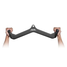LAT Pulldown Attachment, Cable Machine Rowing V-bar Attachment, Tricep Pull Down Bar, Back Strength Training Rubber Coated Handle Grip