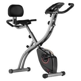Folding Exercise Bike, Foldable Fitness Stationary Bike, Adjustable Magnetic Resistance Stationary Bike