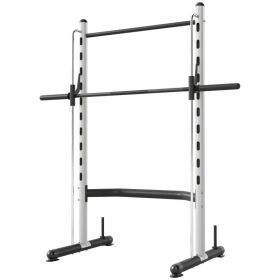 Squat Rack with Pull Up Bar and Barbell Bar Adjustable Bench Press Multi-Function Weight Lifting Half Rack, White (Option: White-2160x285x100 mm)