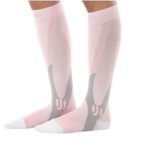 Compression Socks For Men&Women Best Graduated Athletic Fit For Running Flight Travel Boost Stamina Circulation&Recovery Socks (Option: Pink-XXL)