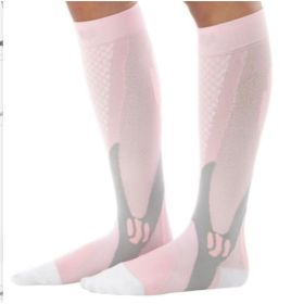 Compression Socks For Men&Women Best Graduated Athletic Fit For Running Flight Travel Boost Stamina Circulation&Recovery Socks (Option: Pink 3PC-XXL)