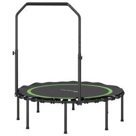 45" Rebounder Trampoline for Adults, Foldable Mini Trampoline with Adjustable Handle Bar for Indoor Outdoor, Green (Option: Green-900x440x110 mm)