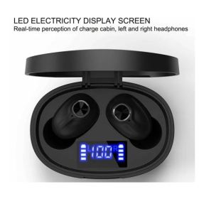 TWS Bluetooth Earbuds Waterproof Bluetooth 5.1 Headset Noise Cancelling Wireless (Option: Black)