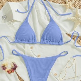 Factory Wholesale Women's Sexy Small Rib Bikini Tie Bikini Set Two Piece Swimsuit Beach Wear (Option: Style6-S)