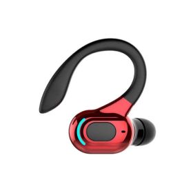 New Bluetooth 5.1 Headset Wireless Earbuds Earphones Stereo Headphones Ear Hook (Option: Red)