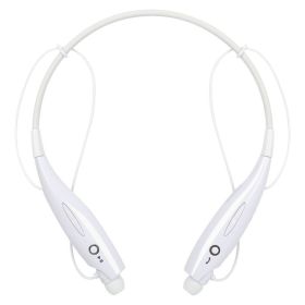 Wireless Stereo Headsets Sport Neckband Headphones In-ear Magnetic IPX4 Waterproof Earbuds With Built-in Mic Call Vibrate Alert Number Broadcast (Option: White)