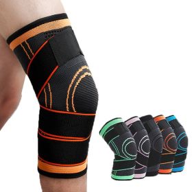 1 Piece Of Sports Men's Compression Knee Brace Elastic Support Pads Knee Pads Fitness Equipment Volleyball Basketball Cycling (Color: orange, size: M)