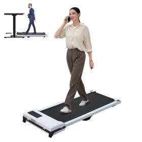 Walking Pad with Quiet 2.0 HP Brushless Motor, Countdown Modes, Spacious Running Area, 220 lbs Weight Capacity for Home or Office Workouts (Main Material: ABS+Steel(Q235), Main Color: White)