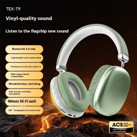TEX-T9 Bluetooth Headset Wireless Headphone Head-mounted (Option: Green)
